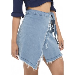 Wrapped and Ripped Denim Skirt!